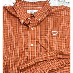 Cutter and Buck Shirt Mens XL Orange UF University Of Florida Football Button Up